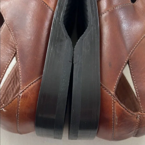 Cole Haan Slip On Sandals Men's Size 10.5 M Brown Leather Fisherman Huarache - Picture 13 of 13